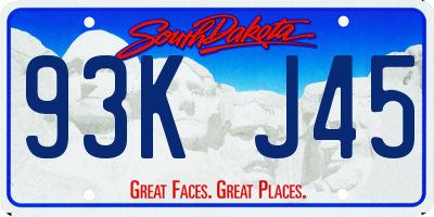 SD license plate 93KJ45