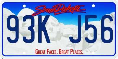 SD license plate 93KJ56