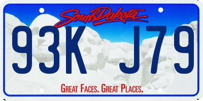 SD license plate 93KJ79