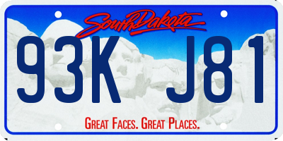 SD license plate 93KJ81