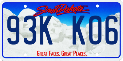 SD license plate 93KK06