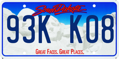 SD license plate 93KK08