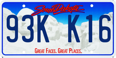SD license plate 93KK16