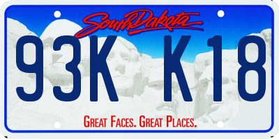 SD license plate 93KK18
