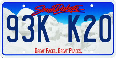 SD license plate 93KK20