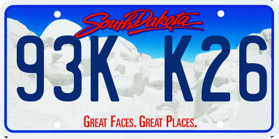 SD license plate 93KK26