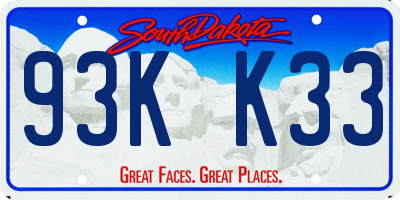 SD license plate 93KK33