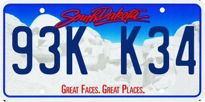 SD license plate 93KK34