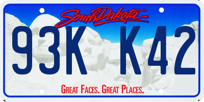 SD license plate 93KK42