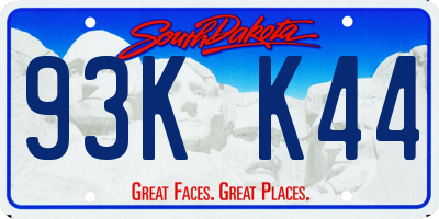 SD license plate 93KK44