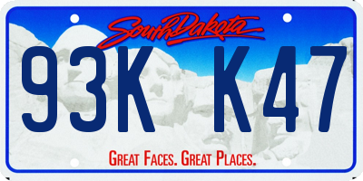 SD license plate 93KK47