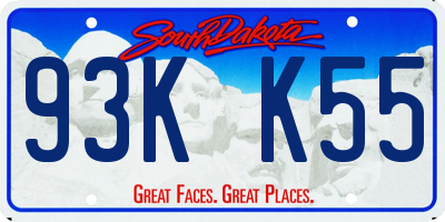 SD license plate 93KK55