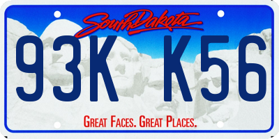 SD license plate 93KK56