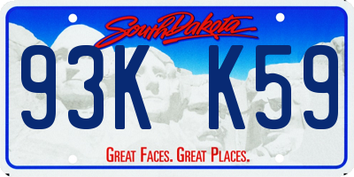 SD license plate 93KK59
