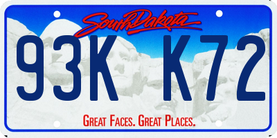 SD license plate 93KK72