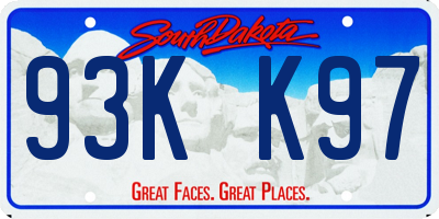 SD license plate 93KK97