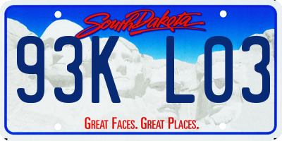 SD license plate 93KL03