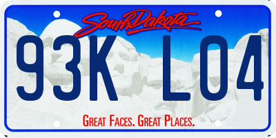 SD license plate 93KL04