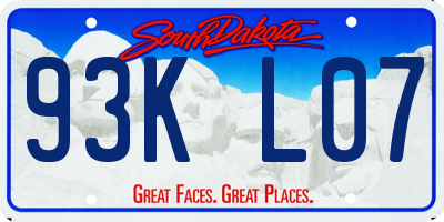 SD license plate 93KL07