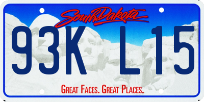 SD license plate 93KL15