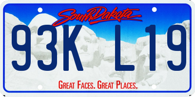 SD license plate 93KL19