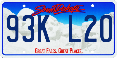 SD license plate 93KL20