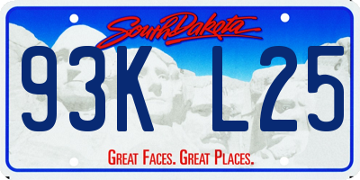SD license plate 93KL25