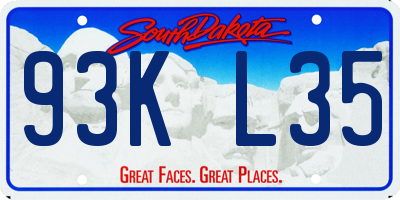 SD license plate 93KL35