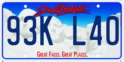 SD license plate 93KL40