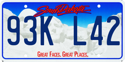 SD license plate 93KL42