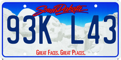 SD license plate 93KL43