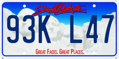 SD license plate 93KL47