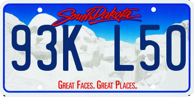SD license plate 93KL50