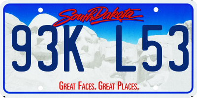 SD license plate 93KL53
