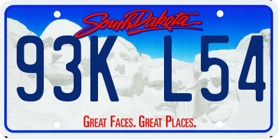 SD license plate 93KL54