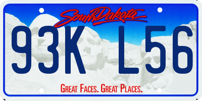 SD license plate 93KL56