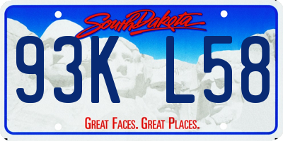 SD license plate 93KL58