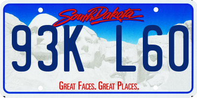 SD license plate 93KL60