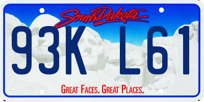 SD license plate 93KL61