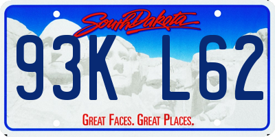 SD license plate 93KL62