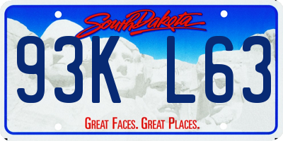 SD license plate 93KL63