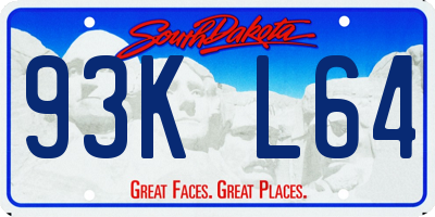 SD license plate 93KL64