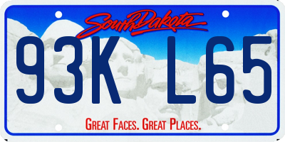SD license plate 93KL65