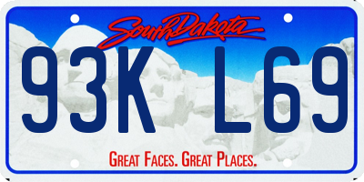 SD license plate 93KL69
