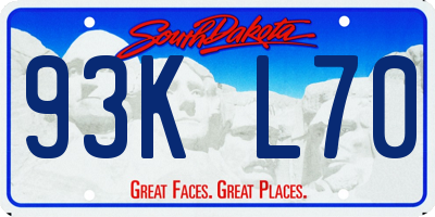 SD license plate 93KL70