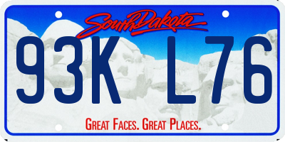 SD license plate 93KL76