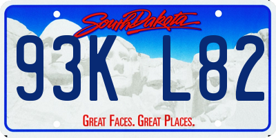 SD license plate 93KL82