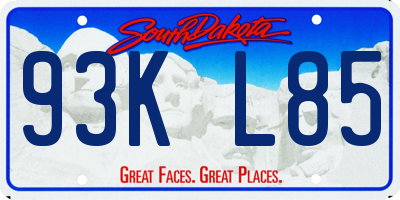 SD license plate 93KL85