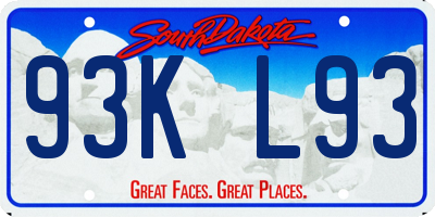 SD license plate 93KL93