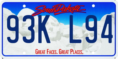 SD license plate 93KL94